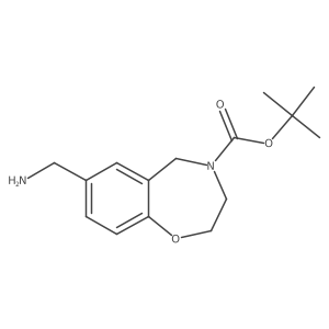 Tert-butyl 7-(aminomethyl)-2,3,4,5-tetrahydro-1,4-benzoxazepine-4-carboxylate结构式