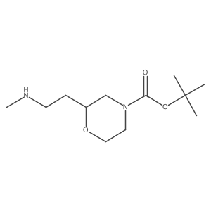 tert-Butyl 2-(2-(methylamino)ethyl)morpholine-4-carboxylate结构式