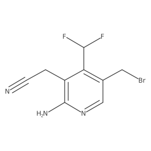2-(2-Amino-5-(bromomethyl)-4-(difluoromethyl)pyridin-3-yl)acetonitrile Structure