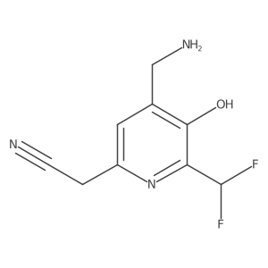2-(4-(Aminomethyl)-6-(difluoromethyl)-5-hydroxypyridin-2-yl)acetonitrile结构式