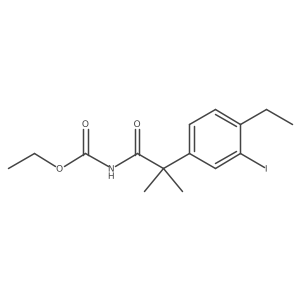 ethyl N-[2-(4-ethyl-3-iodophenyl)-2-methylpropanoyl]carbamate Structure