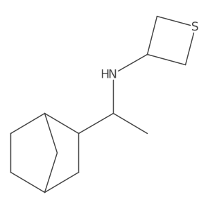 N-(1-(Bicyclo[2.2.1]heptan-2-yl)ethyl)thietan-3-amine结构式