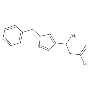 3-amino-3-(1-benzyl-1H-pyrazol-4-yl)propanamide结构式