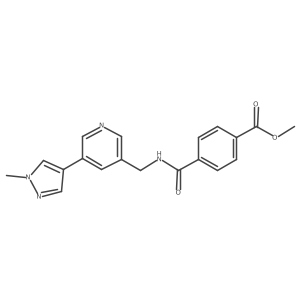 methyl 4-(((5-(1-methyl-1H-pyrazol-4-yl)pyridin-3-yl)methyl)carbamoyl)benzoate Structure