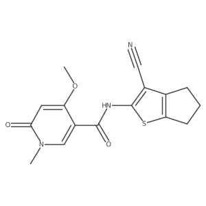 N-(3-cyano-5,6-dihydro-4H-cyclopenta[b]thiophen-2-yl)-4-methoxy-1-methyl-6-oxo-1,6-dihydropyridine-3-carboxamide Structure