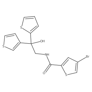 4-bromo-N-(2-hydroxy-2-(thiophen-2-yl)-2-(thiophen-3-yl)ethyl)thiophene-2-carboxamide Structure