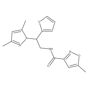 N-(2-(3,5-dimethyl-1H-pyrazol-1-yl)-2-(thiophen-2-yl)ethyl)-5-methylisoxazole-3-carboxamide Structure