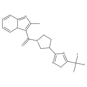 (2-Methylimidazo[1,2-a]pyridin-3-yl)(3-(5-(trifluoromethyl)-1,2,4-oxadiazol-3-yl)pyrrolidin-1-yl)methanone Structure
