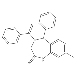 4-benzoyl-8-methyl-5-phenyl-4,5-dihydro-1H-benzo[e][1,4]diazepin-2(3H)-one Structure