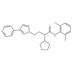 1-cyclopentyl-3-(2,6-difluorophenyl)-1-(2-(3-(pyridin-4-yl)-1H-pyrazol-1-yl)ethyl)urea Structure
