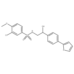S-(3-chloro-4-methoxyphenyl)-2-[4-(furan-2-yl)phenyl]-2-hydroxyethane-1-sulfonamido Structure