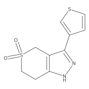 3-(Thiophen-3-yl)-1,4,6,7-tetrahydrothiopyrano[4,3-c]pyrazole 5,5-dioxide结构式