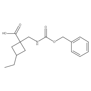 1-({[(Benzyloxy)carbonyl]amino}methyl)-3-ethylcyclobutane-1-carboxylic acid Structure