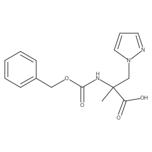 2-{[(benzyloxy)carbonyl]amino}-2-methyl-3-(1H-pyrazol-1-yl)propanoic acid结构式