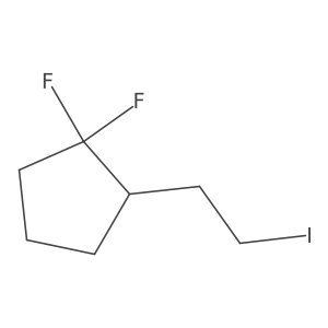 1,1-Difluoro-2-(2-iodoethyl)cyclopentane结构式
