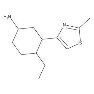 4-Ethyl-3-(2-methyl-1,3-thiazol-4-yl)cyclohexan-1-amine结构式