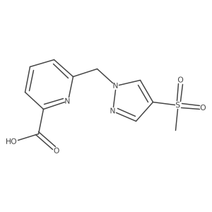6-[(4-methanesulfonyl-1H-pyrazol-1-yl)methyl]pyridine-2-carboxylic acid结构式