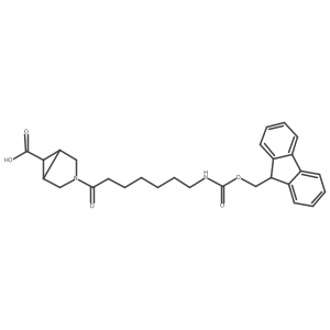 (1R,5S)-3-[7-({[(9H-fluoren-9-yl)methoxy]carbonyl}amino)heptanoyl]-3-azabicyclo[3.1.0]hexane-6-carboxylic acid结构式