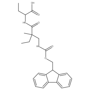 (2S)-2-{2-[({[(9H-fluoren-9-yl)methoxy]carbonyl}amino)methyl]-2-methylbutanamido}butanoic acid结构式