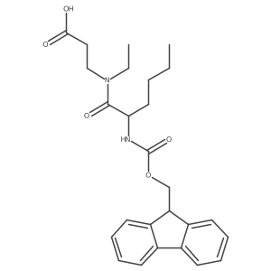 3-[N-ethyl-2-({[(9H-fluoren-9-yl)methoxy]carbonyl}amino)hexanamido]propanoic acid结构式