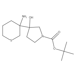 Tert-butyl 3-(3-aminothian-3-yl)-3-hydroxypyrrolidine-1-carboxylate Structure