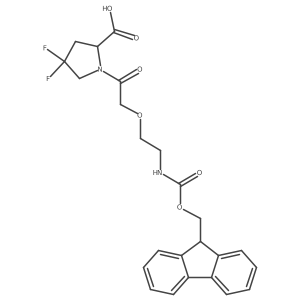 1-{2-[2-({[(9H-fluoren-9-yl)methoxy]carbonyl}amino)ethoxy]acetyl}-4,4-difluoropyrrolidine-2-carboxylic acid Structure