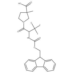 1-[2-({[(9H-fluoren-9-yl)methoxy]carbonyl}amino)-3,3,3-trifluoropropanoyl]-3-methylpyrrolidine-3-carboxylic acid Structure