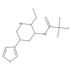 N-[2-ethyl-5-(thiophen-3-yl)piperidin-3-yl]-2,2,2-trifluoroacetamide结构式
