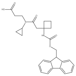 3-{N-cyclopropyl-2-[1-({[(9H-fluoren-9-yl)methoxy]carbonyl}amino)cyclobutyl]acetamido}propanoic acid结构式