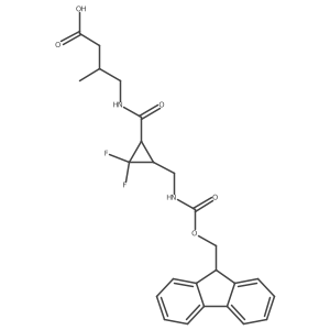 4-({3-[({[(9H-fluoren-9-yl)methoxy]carbonyl}amino)methyl]-2,2-difluorocyclopropyl}formamido)-3-methylbutanoic acid结构式