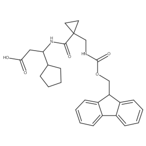 3-cyclopentyl-3-({1-[({[(9H-fluoren-9-yl)methoxy]carbonyl}amino)methyl]cyclopropyl}formamido)propanoic acid结构式
