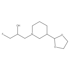 1-[3-(1,3-Dioxolan-2-yl)piperidin-1-yl]-3-fluoropropan-2-ol Structure
