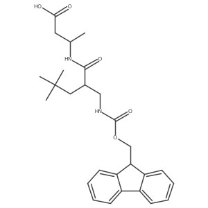3-{2-[({[(9H-fluoren-9-yl)methoxy]carbonyl}amino)methyl]-4,4-dimethylpentanamido}butanoic acid Structure