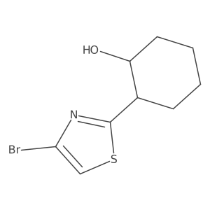rac-(1R,2R)-2-(4-bromo-1,3-thiazol-2-yl)cyclohexan-1-ol结构式