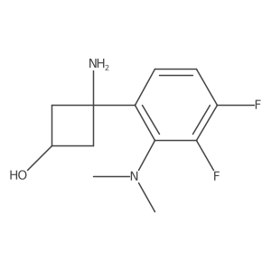 3-Amino-3-[2-(dimethylamino)-3,4-difluorophenyl]cyclobutan-1-ol结构式