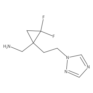 {2,2-difluoro-1-[2-(1H-1,2,4-triazol-1-yl)ethyl]cyclopropyl}methanamine结构式