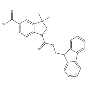 1-{[(9H-fluoren-9-yl)methoxy]carbonyl}-3,3-dimethyl-2,3-dihydro-1H-indole-5-carboxylic acid Structure