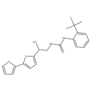 3-{2-[5-(Furan-2-yl)thiophen-2-yl]-2-hydroxyethyl}-1-[2-(trifluoromethyl)phenyl]urea结构式