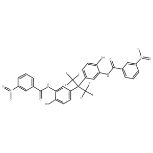 5',5'''-(1,1,1,3,3,3-Hexafluoropropane-2,2-diyl)bis(3-nitro-2'-hydroxybenzanilide)结构式