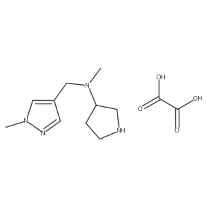 N-methyl-N-[(1-methyl-1H-pyrazol-4-yl)methyl]pyrrolidin-3-amine; oxalic acid结构式