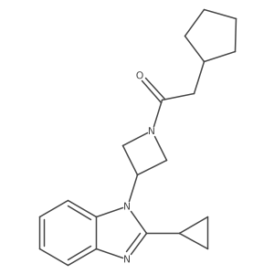 2-Cyclopentyl-1-[3-(2-cyclopropylbenzimidazol-1-yl)azetidin-1-yl]ethanone结构式