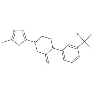 4-(5-Methyl-1,3,4-thiadiazol-2-yl)-1-[2-(trifluoromethyl)pyridin-4-yl]piperazin-2-one结构式