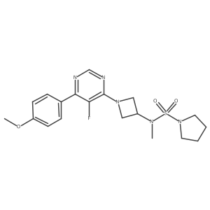 N-{1-[5-fluoro-6-(4-methoxyphenyl)pyrimidin-4-yl]azetidin-3-yl}-N-methylpyrrolidine-1-sulfonamide结构式