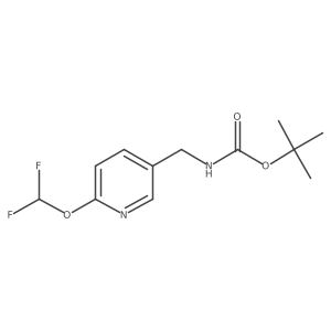 tert-Butyl ((6-(difluoromethoxy)pyridin-3-yl)methyl)carbamate结构式
