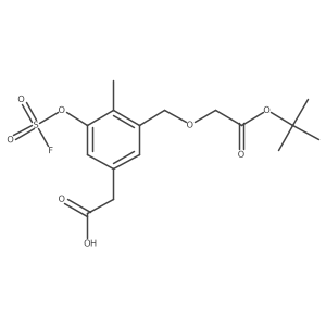 2-(3-{[2-(Tert-butoxy)-2-oxoethoxy]methyl}-5-[(fluorosulfonyl)oxy]-4-methylphenyl)acetic acid Structure