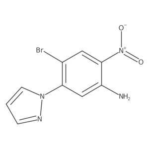 4-Bromo-2-nitro-5-(1H-pyrazol-1-yl)aniline结构式