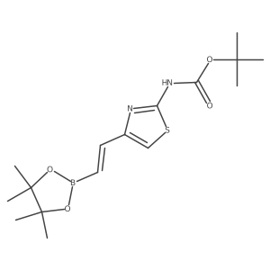 tert-butyl N-[4-[2-(4,4,5,5-tetramethyl-1,3,2-dioxaborolan-2-yl)ethenyl]-1,3-thiazol-2-yl]carbamate Structure