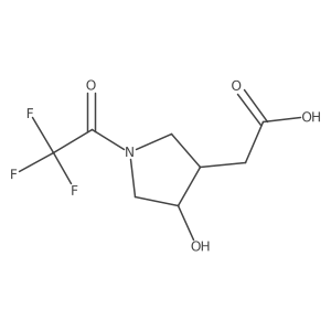 rac-2-[(3R,4S)-4-hydroxy-1-(trifluoroacetyl)pyrrolidin-3-yl]acetic acid结构式