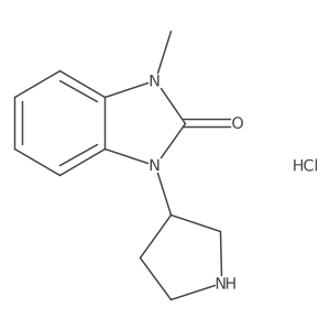1-methyl-3-[(3R)-pyrrolidin-3-yl]-2,3-dihydro-1H-1,3-benzodiazol-2-one hydrochloride Structure