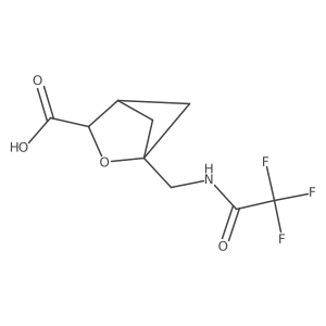 1-[(2,2,2-Trifluoroacetamido)methyl]-2-oxabicyclo[2.1.1]hexane-3-carboxylic acid结构式